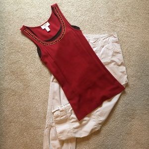 Loft 00 Capris/Beaded tank XXSP